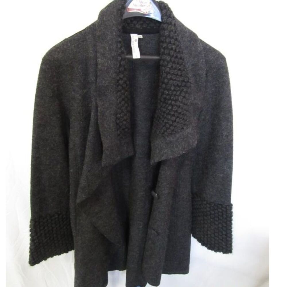 Indigenous Black Alpaca Coat - Size S